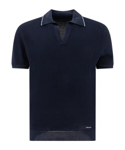 PRADA TEXTURED-KNIT T-SHIRT