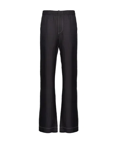 PRADA PRADA LOGO PATCH STRAIGHT LEG TROUSERS