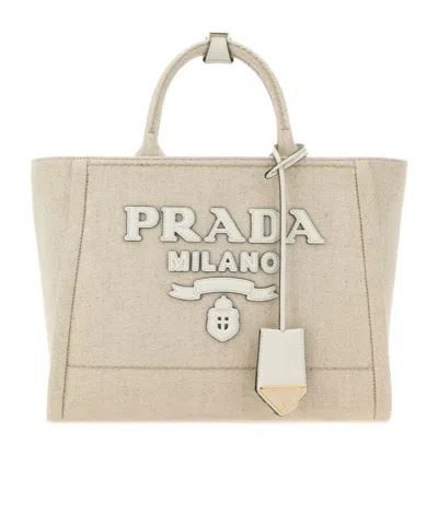PRADA PRADA LOGO-DETAILED TOTE BAG