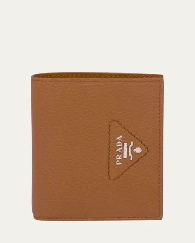 PRADA SMALL LEATHER BIFOLD WALLET