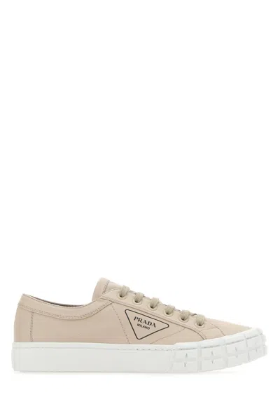 PRADA SNEAKERS WHEEL IN GABARDINE CAPPUCCINO  UOMO