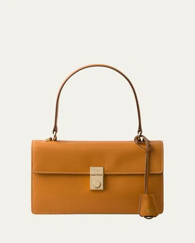 PRADA SOUND MEDIUM SOFT LEATHER TOP-HANDLE BAG