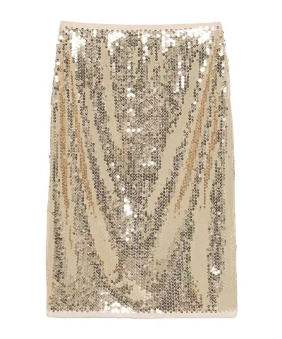PRADA PRADA SEQUINNED MIDI SKIRT