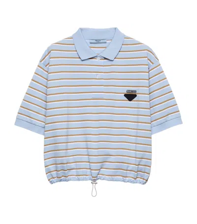 PRADA STRIPE CROPPED POLO SHIRT