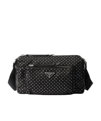 PRADA RE-NYLON BAG WITH STUDS