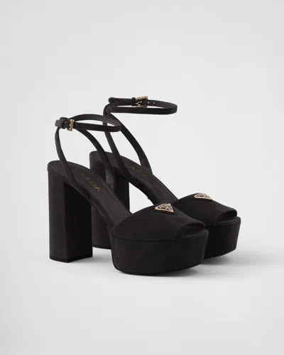 PRADA SUEDE PLATFORM SANDALS