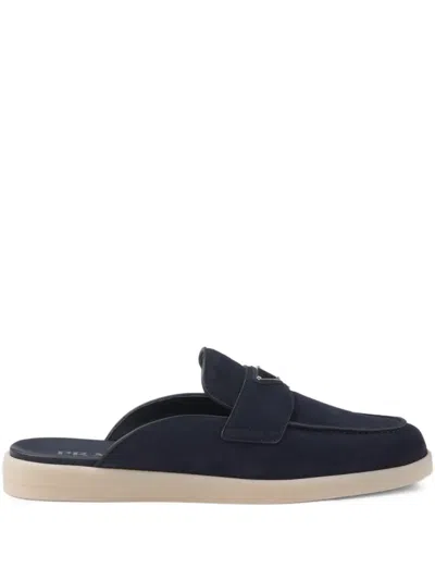 PRADA SUEDE SLIP-ON SLIPPERS
