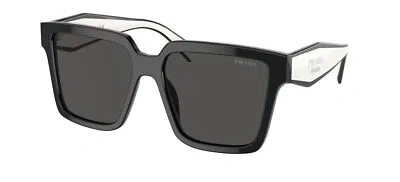 PRADA PRADA SUNGLASSES PR24ZS 1AB5S0 56MM BLACK / DARK GREY LENS