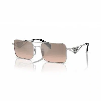 PRADA PRADA SUNGLASSES PRA52S 1BC8J1 56MM SILVER / BROWN MIRROR SILVER GRADIENT LENS