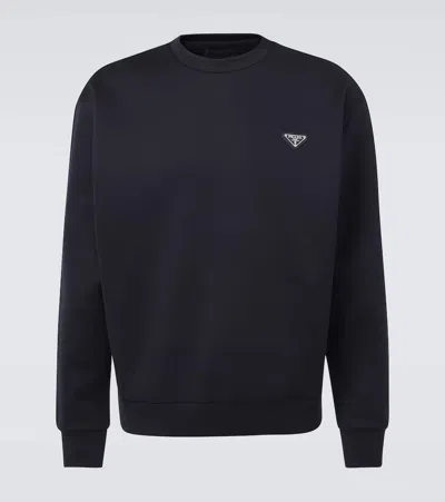 PRADA COTTON-BLEND JERSEY SWEATSHIRT
