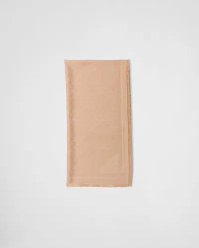 PRADA SYMBOLE-JACQUARD-SCHAL AUS SEIDE UND WOLLE