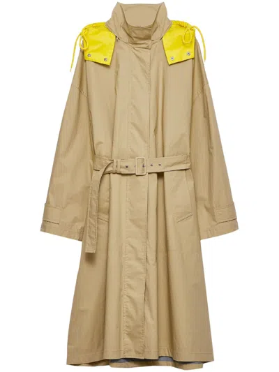PRADA TECHNICAL POPLIN RAINCOAT