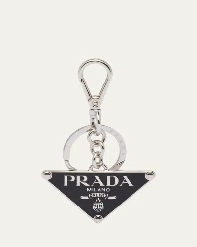 PRADA TRIANGLE ENAMEL KEYCHAIN