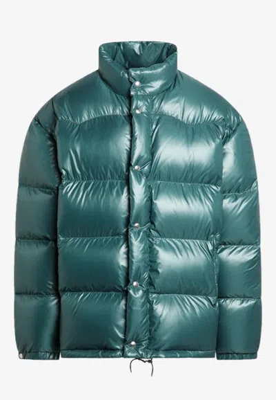 PRADA TRIANGLE LOGO GLOSSY DOWN JACKET