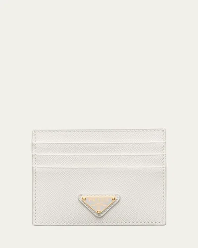 PRADA TRIANGLE LOGO LEATHER CARD CASE