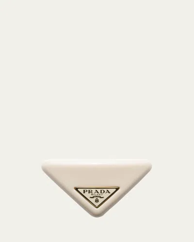 PRADA TRIANGLE PLEXIGLASS BARRETTE