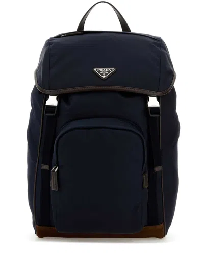 PRADA TWO-TONE LEATHER AND RE-NYLON BACKPACK