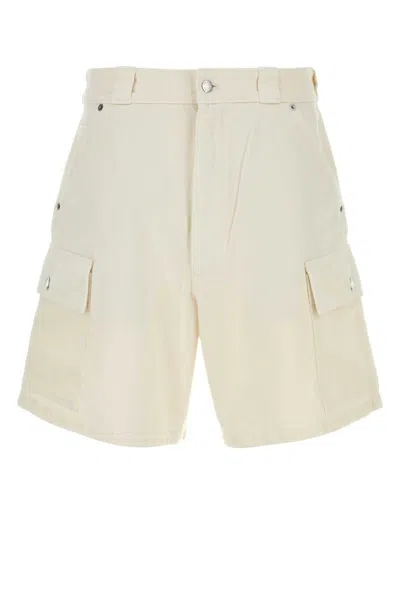 PRADA PRADA WHITE DENIM BERMUDA SHORTS