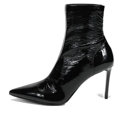 PRADA (WMNS) PRADA 90mm Patent Leather Effect Ankle Boots 'Black'