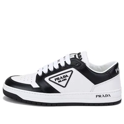 PRADA (WMNS) PRADA District Leather Sneakers 'White Black'