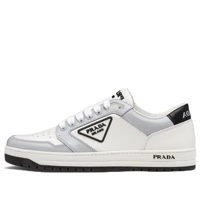 PRADA (WMNS) PRADA District Leather Sneakers 'White Grey'