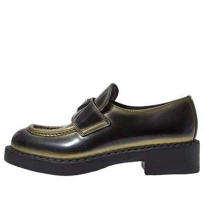 PRADA (WMNS) PRADA LEATHER LOAFERS 'BLACK SPRAY PAINT'