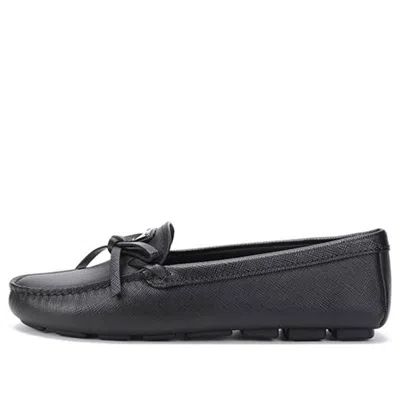 PRADA (WMNS) PRADA Saffiano Leather Driving Loafers 'Black'