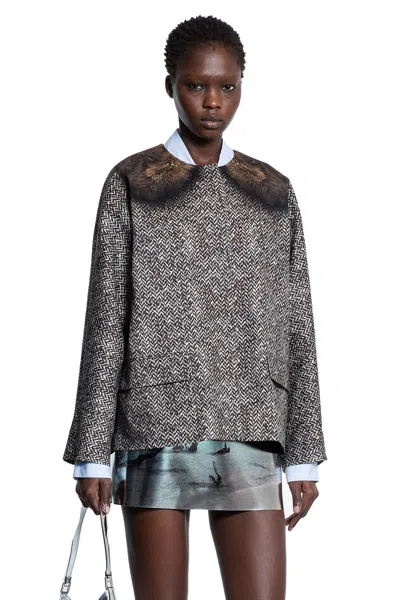 PRADA PRINTED DRILL CABAN JACKET