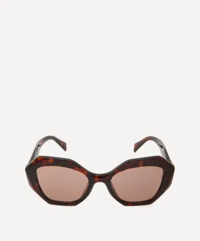 PRADA PRADA WOMEN'S GEOMETRIC TORTOISE ACETATE SUNGLASSES