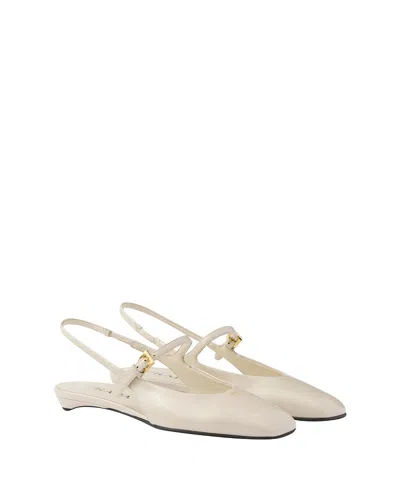 PRADA WOMEN'S PATENT LEATHER SLINGBACK BALLERINAS