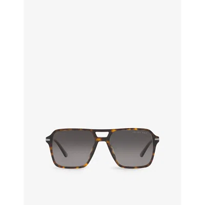 PRADA WOMENS BROWN PR 20YS AVIATOR ACETATE SUNGLASSES