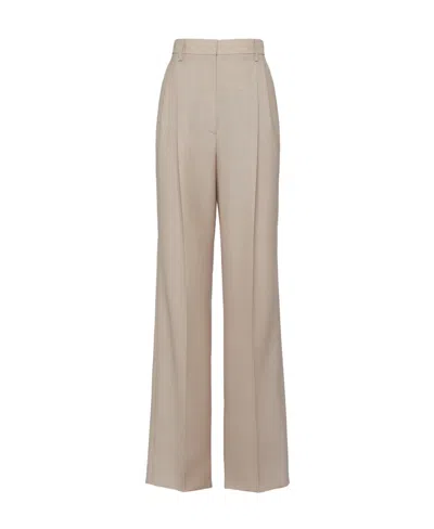 PRADA PRADA HIGH-WAIST BELTED PLEATED TROUSERS