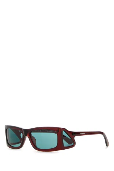 PRADA PRADA BURGUNDY ACETATE OPR B03 S SUNGLASSES
