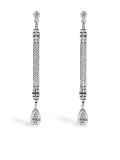 PRAGNELL VINTAGE 1911-1940 PLATINUM MASTERPIECE DIAMOND DROP EARRINGS
