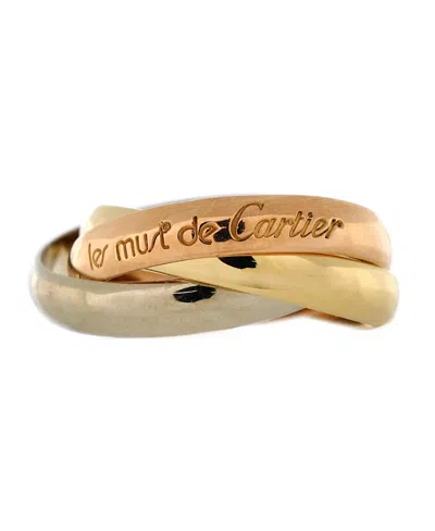 PRE-OWNED CARTIER PRE-OWNED CARTIER LES MUST DE CARTIER TRINITY RING 18K TRICOLOR GOLD