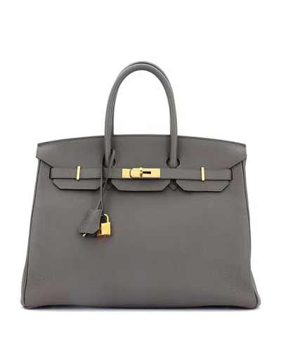 PRE-OWNED HERMES PRE-OWNED HERMES BIRKIN 35 HANDBAG GREY TOGO WITH GOLD HARDWARE