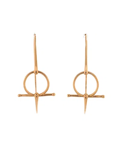 PRE-OWNED HERMES PRE-OWNED HERMES FILET D'OR HOOP EARRINGS 18K ROSE GOLD