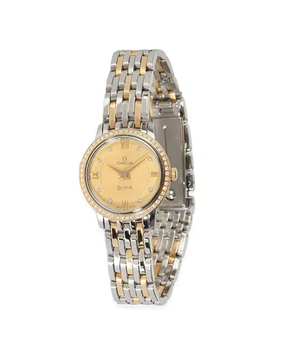 PRE-OWNED OMEGA PRE-OWNED OMEGA STAINLESS STEEL/YELLOW GOLD DEVILLE PRESTIGE 424.25.24.60.58.001 25.50