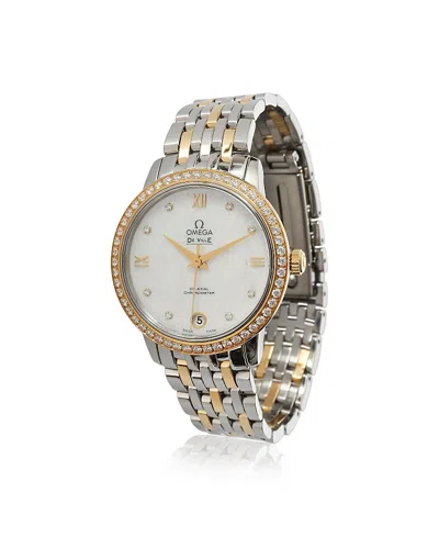 PRE-OWNED OMEGA PRE-OWNED OMEGA STAINLESS STEEL/YELLOW GOLD DEVILLE PRESTIGE 424.25.33.20.55.004 34.40