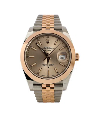 PRE-OWNED ROLEX PRE-OWNED ROLEX OYSTER PERPETUAL DATEJUST AUTOMATIC WATCH IN STAINLESS STEEL AND ROSE GOLD 41MM
