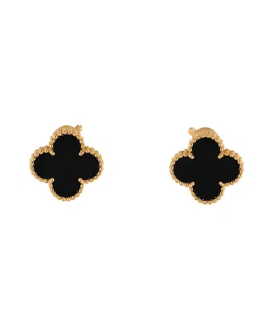 PRE-OWNED VAN CLEEF & ARPELS PRE-OWNED VAN CLEEF & ARPELS VINTAGE ALHAMBRA EARRINGS 18K GOLD AND ONYX