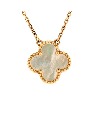 PRE-OWNED VAN CLEEF & ARPELS PRE-OWNED VAN CLEEF & ARPELS VINTAGE ALHAMBRA PENDANT NECKLACE 18K GOLD AND MOTHER OF PEARL