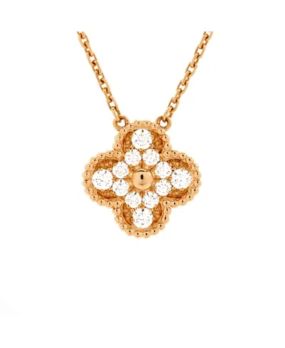 PRE-OWNED VAN CLEEF & ARPELS PRE-OWNED VAN CLEEF & ARPELS VINTAGE ALHAMBRA PENDANT NECKLACE 18K ROSE GOLD AND DIAMONDS