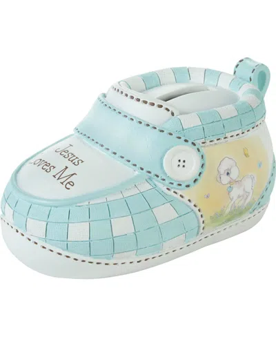 PRECIOUS MOMENTS JESUS LOVES ME BLUE BOOTIE CERAMIC BANK