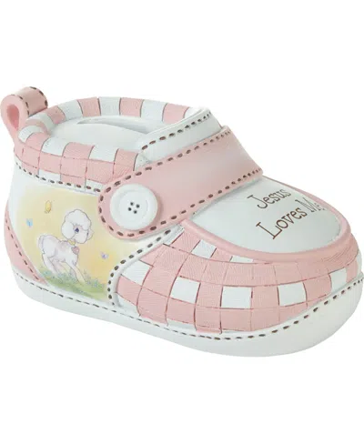 PRECIOUS MOMENTS JESUS LOVES ME PINK BOOTIE CERAMIC BANK