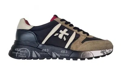 PREMIATA PREMIATA HERRENSCHUHE WILDLEDER-SNEAKER STOFF LANDER_4949 SCHWARZ-GRÜN