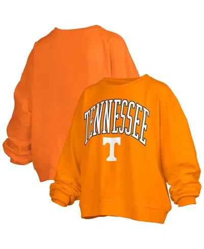 PRESSBOX WOMEN'S TENNESSEE ORANGE TENNESSEE VOLUNTEERS JANISE ARCH OVER LOGO WAIST LENGTH OVERSIZED PULLOVER 