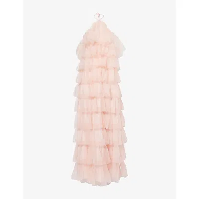 PRETTY LAVISH WOMENS PINK CARRI TULLE MAXI DRESS