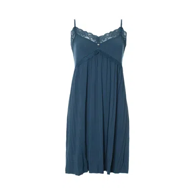 PRETTY YOU WOMEN'S GREEN / BLUE BAMBOO LACE CHEMISE IN TEAL