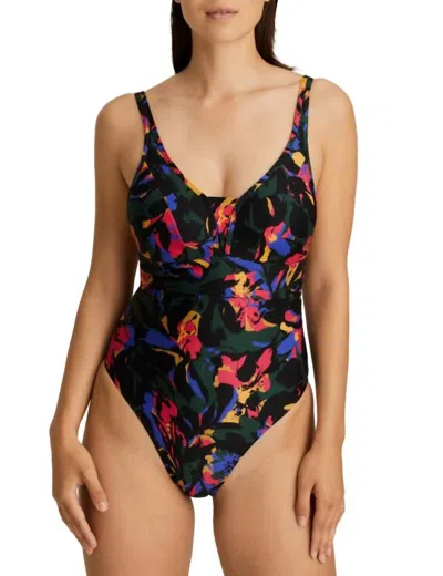 PRIMADONNA OASIS TRIANGLE PADDED ONE-PIECE BIKINI IN BLACK CACTUS